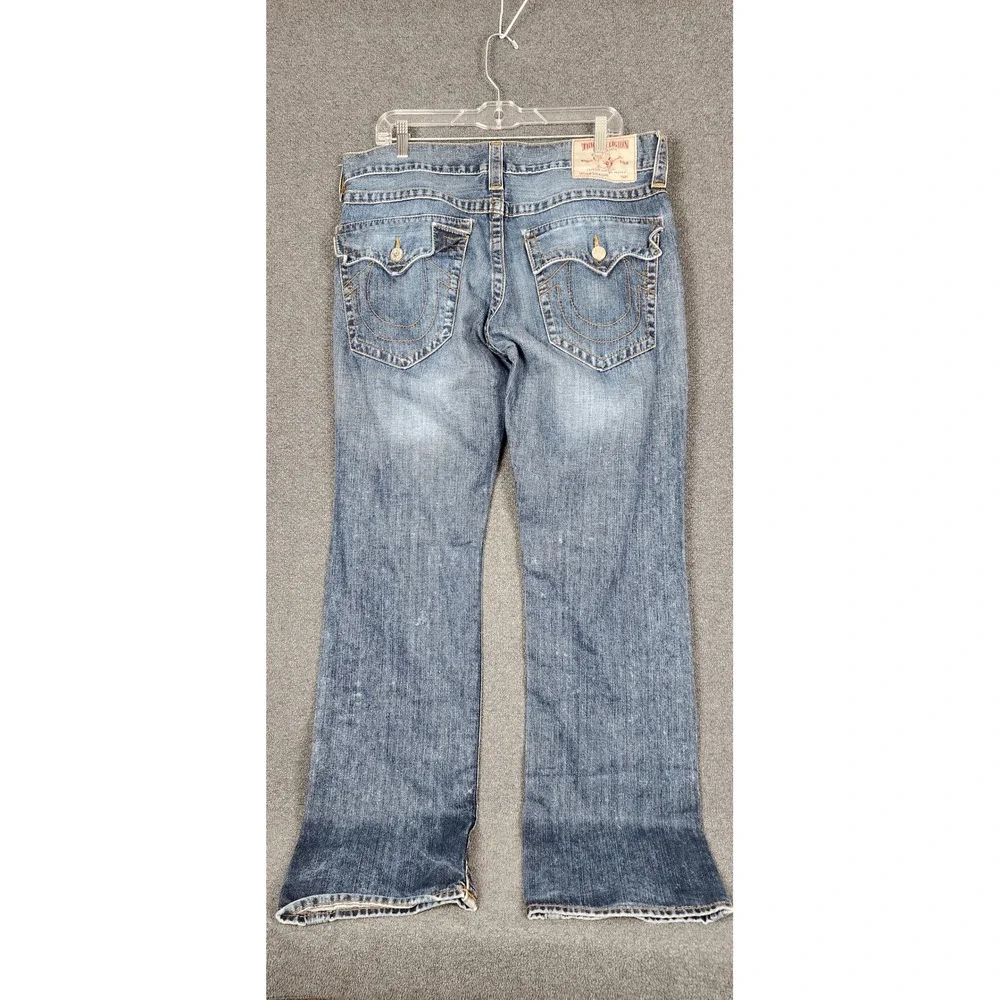 True Religion Section Straight Jeans Mens 36 Medium Wash Blue Denim‎ 100% Cotton